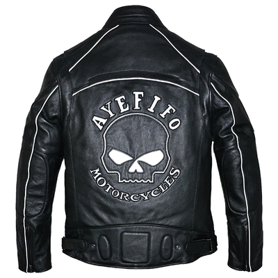 男士头层绵羊牛皮立领真皮机车服