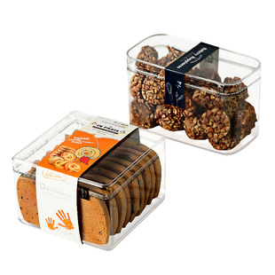 瑞丽曲奇饼干包装盒硬塑料透明手工烘焙蔓越莓饼干小包装盒子高档