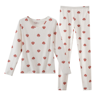 少女秋衣秋裤套装纯棉毛衫初中高中学生保暖女大童冬季内衣打底衫