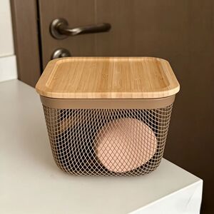 桌面铁艺收纳筐同款家居护肤品粉扑口红梳妆台化妆品整理盒