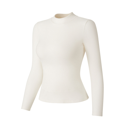 德绒半高领保暖内衣女自带胸垫