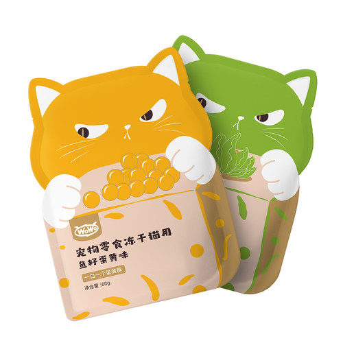 【新品】WoWo喔喔功能冻干零食35g猫草钢牙口气辅酶鱼油VB益生元