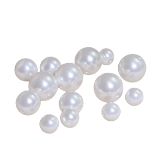 施家珍珠DIY饰品配件制作材料仿澳白水晶珍珠白色直孔散珠正圆珠