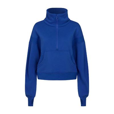 彳亍立领加绒半拉链休闲运动卫衣