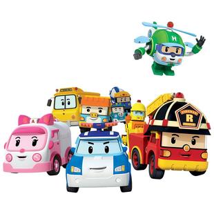 变形警车珀利警长合金小汽车惯性男孩儿童玩具罗伊海利安巴救护车