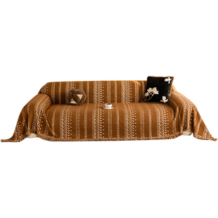 复古风沙发巾2026新款秋冬季加厚沙发毯一整张全盖防猫抓沙发盖布