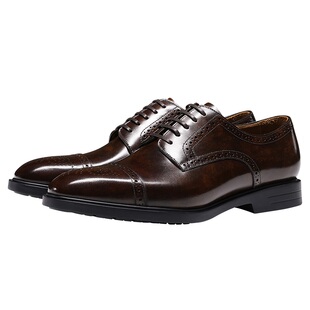 Truffaut博物馆皮布洛克雕花男鞋软底皮鞋商务正装真皮德比鞋英伦