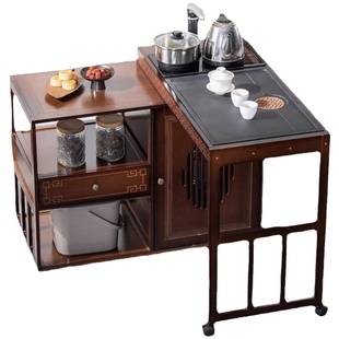 移动旋转茶桌阳台家用茶吧机泡茶一体多功能茶几烧水壶茶台茶水柜
