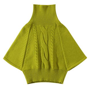 大于诗集 浪漫时区 高领斗篷和两件套围脖麻花毛衣女加厚针织衫冬