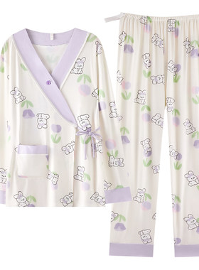 莫代尔夏季薄款和服哺乳月子服
