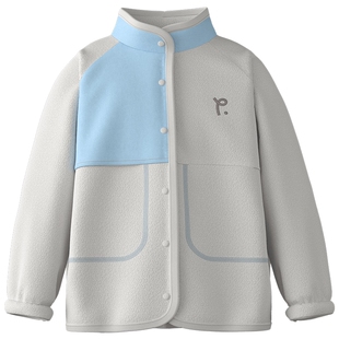 【新品】papa爬爬秋儿童外套男女童柔软摇粒绒抗静电户外童装上衣