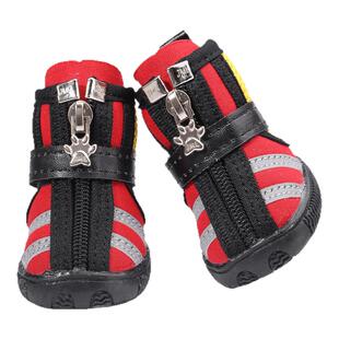 佳美乐宠物鞋 反光条纹小型犬狗鞋 透气网 欧美风 防滑 防水 鞋子