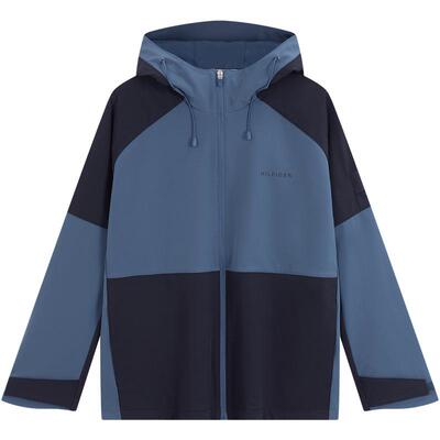 Tommy男装拼色磨毛连帽软壳夹克