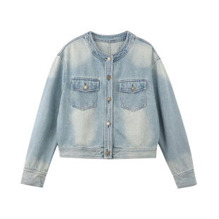 FF BLUE 冰博克 敲正复古美式圆领牛仔外套女甜辣短裤显瘦A字半裙