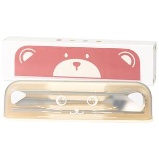 摩登主妇筷子勺子套装一人用316L不锈钢便携餐具学生收纳盒三件套