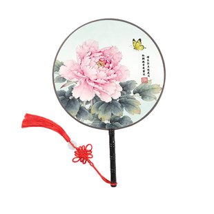 中国风双面团扇舞蹈专用大号广场舞跳舞扇古风圆扇子女演出扇子女