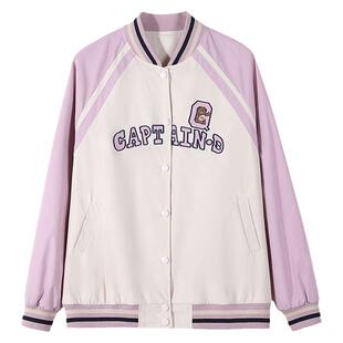 中学生秋装外套宽松夹克少女13岁大童2025秋季新款初中学生棒球服