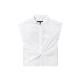 IT rag & bone女装合身无袖上衣新款时尚设计感扭结排扣短上衣