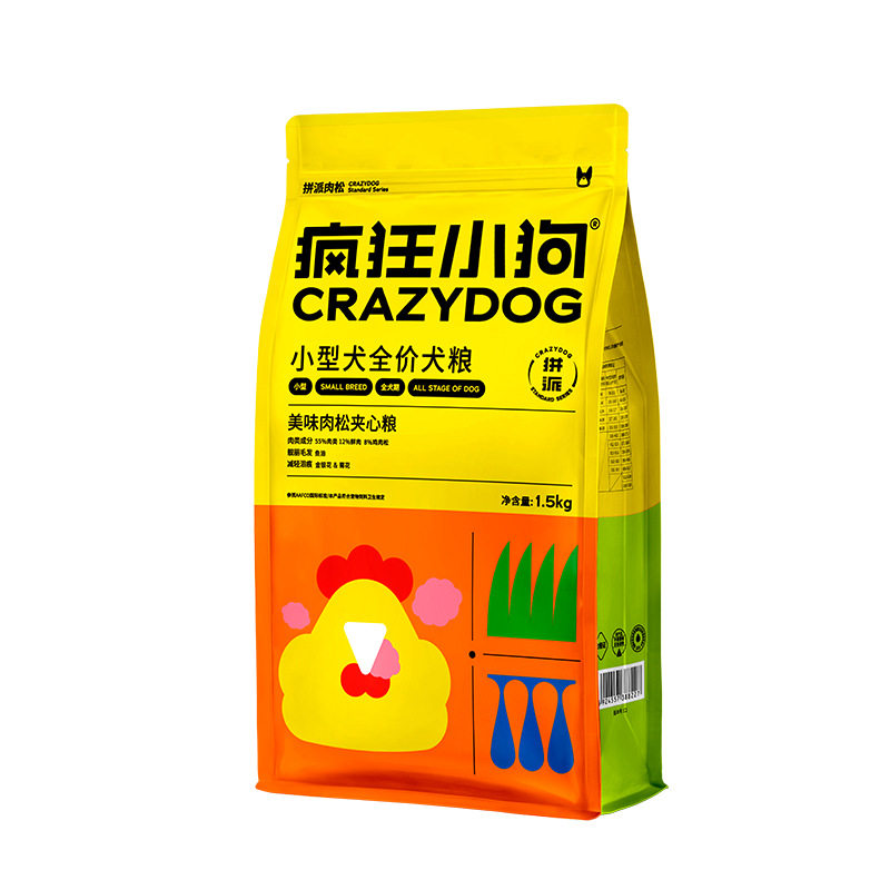 疯狂小狗肉松夹心狗粮泰迪比熊柯基小型犬幼成犬通用犬粮美味营养