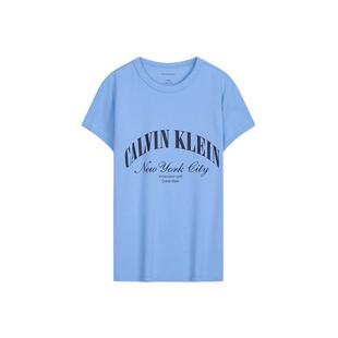 CK Jeans26春夏新款女士休闲校园风字母修身辣妹正肩圆领短袖T恤