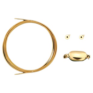 s925银项链扣子接头串珠手工diy材料包穿珍珠手链专用配件钢丝线