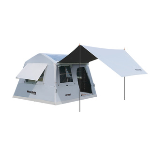 我飞川居自动充气帐篷屋脊户外野营过夜防雨露营装备黑胶大天幕