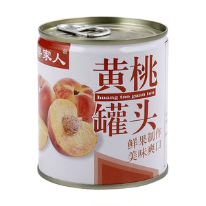 果家人黄桃罐头对开新鲜糖水水果罐头312g*6罐正品整箱商用烘焙