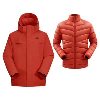 【朱雀鹅绒冲锋衣】拓路者明星同款男女款户外登山防风防水外套