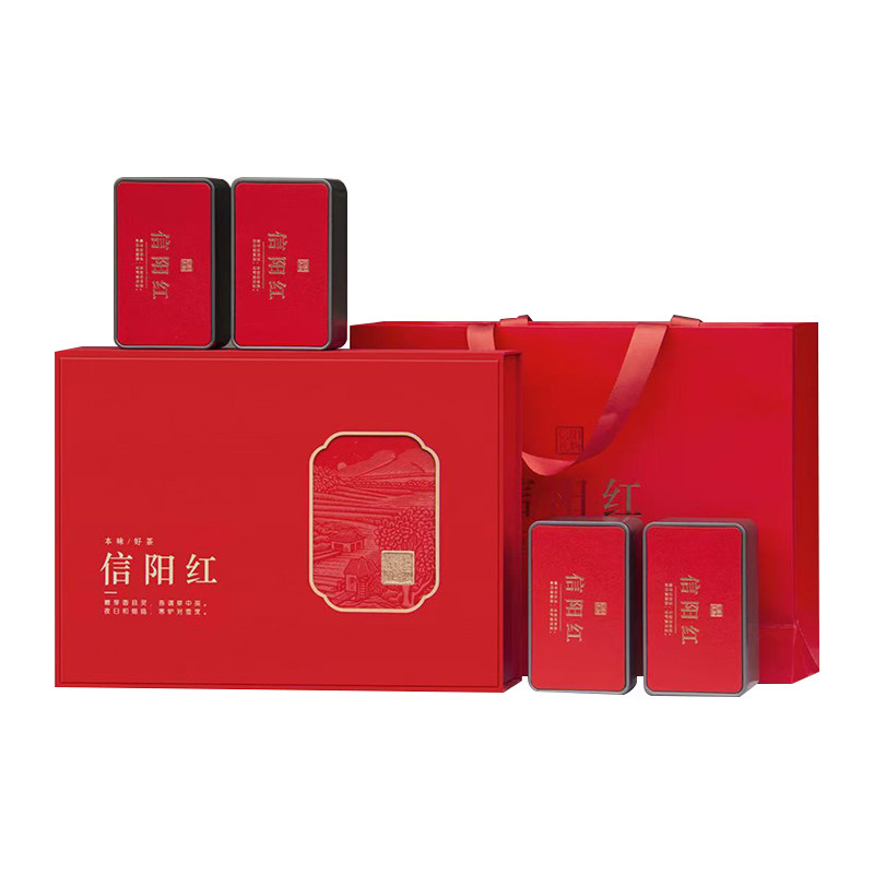 世明信阳红茶叶礼盒装2026新茶叶红茶毛尖嫩芽薯香浓香型500g