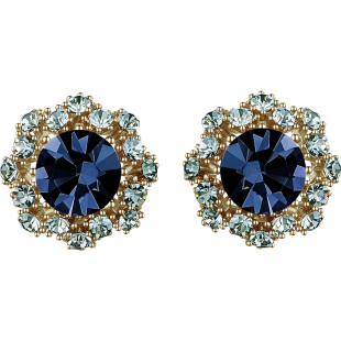 JAY蓝色复古耳钉女新款耳饰轻奢独特港风耳环耳夹妈妈生日礼物