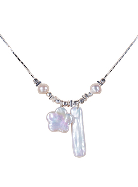 通体s925纯银天然淡水珍珠项链