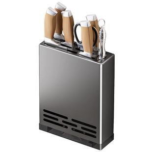 不锈钢刀架壁挂式免打孔筷子筒厨房单独菜刀筷笼筷子架一体置物架