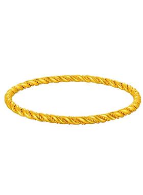 金包银麻花手镯实心足金999传承金手镯女金镯子新款