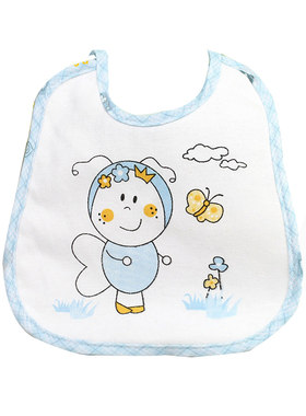 婴幼儿双层系带防吐奶圆形口水巾