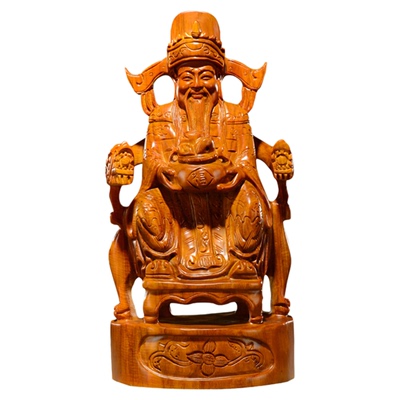 佛像财神爷供奉工艺品黄花梨木雕