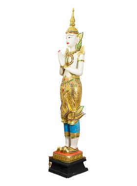 泰国木雕迎宾佛像落地装饰品摆件