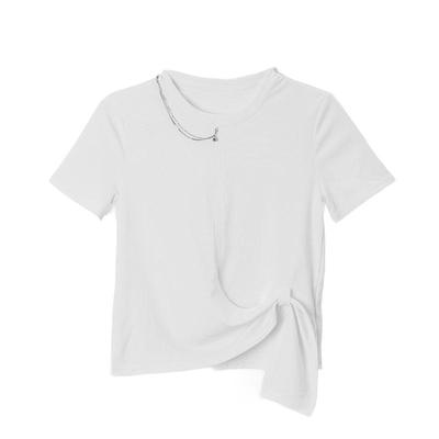 oovv链条装饰短袖设计感夏季T恤