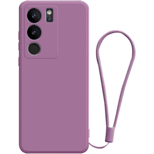 适用于VIVO S17手机壳防摔新款vivos17pro液态硅胶s17e女款樱花紫手绳保护套5G简约男纯色2024年新色软外壳