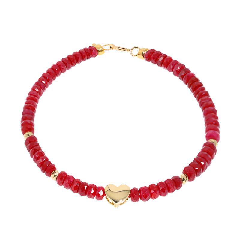 若华鸽血红宝石手链18K金