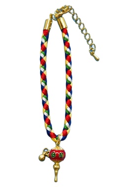 大昭寺五色经幡绳景泰蓝六字真言手链精美灵动扎西德勒