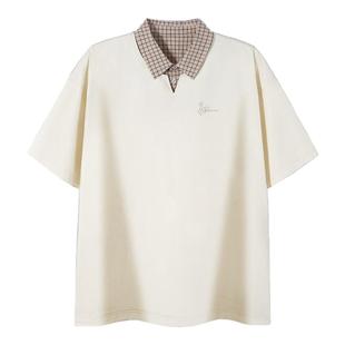 PSO Brand 男装女装索罗娜假两件小狗刺绣短袖POLO衫男款情侣装潮