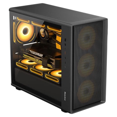 航嘉G63战戟玻璃侧透台式主机箱12风扇位/MATX/360水冷快拆侧板