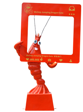 玻璃钢打卡拍照饭店小龙虾店
