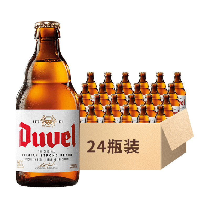 下拉详情享优惠【比利时进口】督威烈性黄金艾尔精酿啤酒24瓶整箱