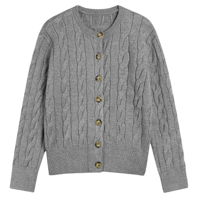 圆领百搭宽松毛织开衫