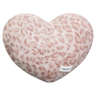 豹纹心形抱枕含芯家用客厅沙发爱心靠背枕轻奢高级感汽车装饰靠垫