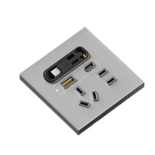 五孔USB快充插座面带伸缩线咖啡厅专用氮化镓手机PD协议超级充电