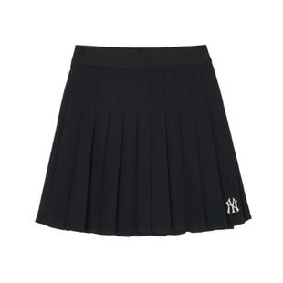 24新款MLB百褶裙女NY小标刺绣学院风高腰短裙运动半身裙3FSKV0143