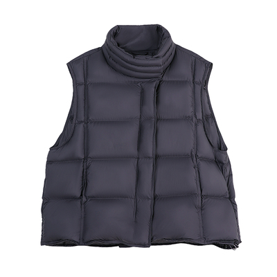 云上生活【南风】95白鸭绒立领三防无袖羽绒马甲2025冬保暖上衣女