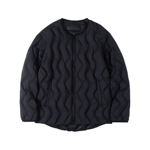 ENshadower隐蔽者皱感暗纹纵波态绗线羽绒内胆休闲百搭轻薄羽绒服